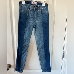 KIDS Abercrombie Kids Two-Tone Blue Straight Leg Jeans